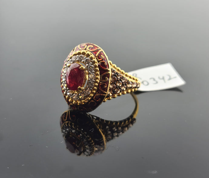 22K Solid Gold Multicolored Rings R10342 - Royal Dubai Jewellers