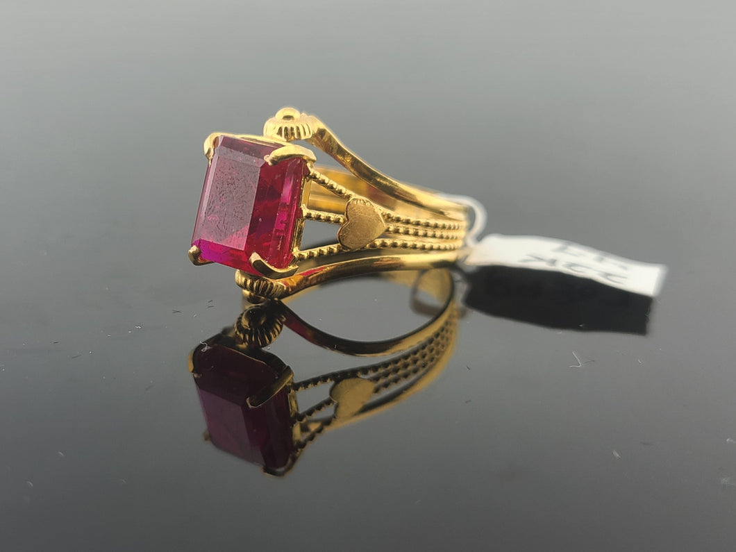 22K Solid Gold Designer Zircon Ring R9307 - Royal Dubai Jewellers