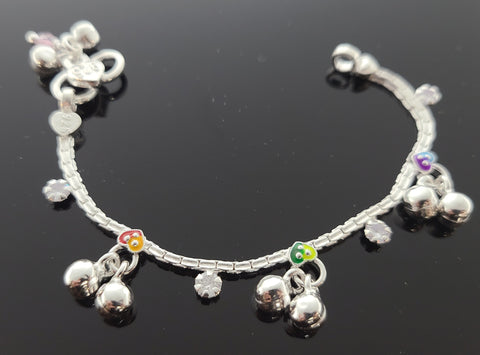 Sterling Silver Designer Pair of Anklets SA6 - Royal Dubai Jewellers
