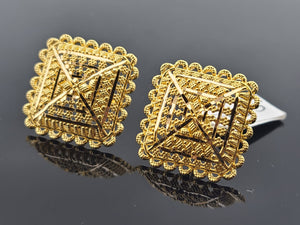 22K Solid Gold Designer Studs EE55 - Royal Dubai Jewellers