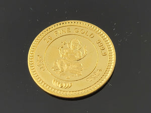 24K Laxmi Ganesh Gold Coin cn8 - Royal Dubai Jewellers