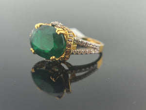 22K Solid Gold Designer Zircon Ring R10104 - Royal Dubai Jewellers