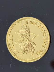 24K Maple Leaf Solid Gold Coin cn18 - Royal Dubai Jewellers