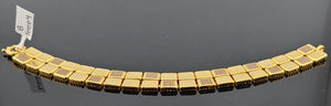21K Solid Gold Box Link Bracelet B10004 - Royal Dubai Jewellers