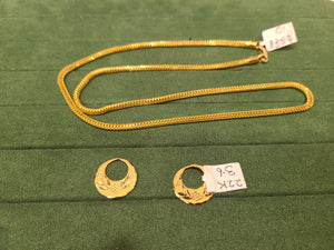 22k Gold Chain with Earrings PO100 - Royal Dubai Jewellers