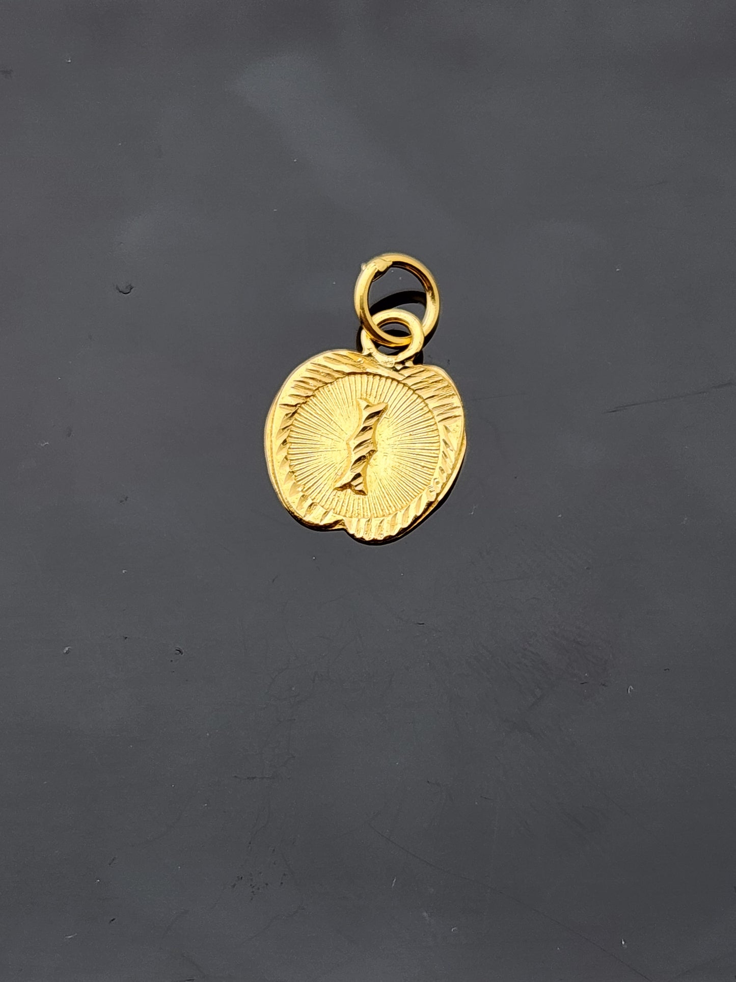 22K Solid Gold Letter Pendant P1764