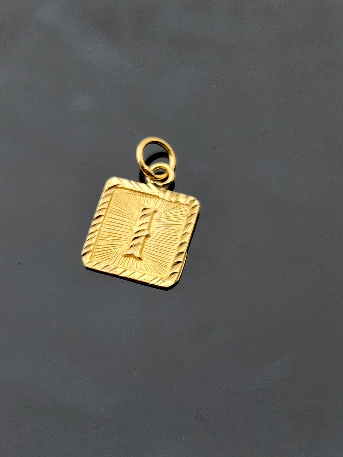 22K Solid Gold Letter Pendant P1767
