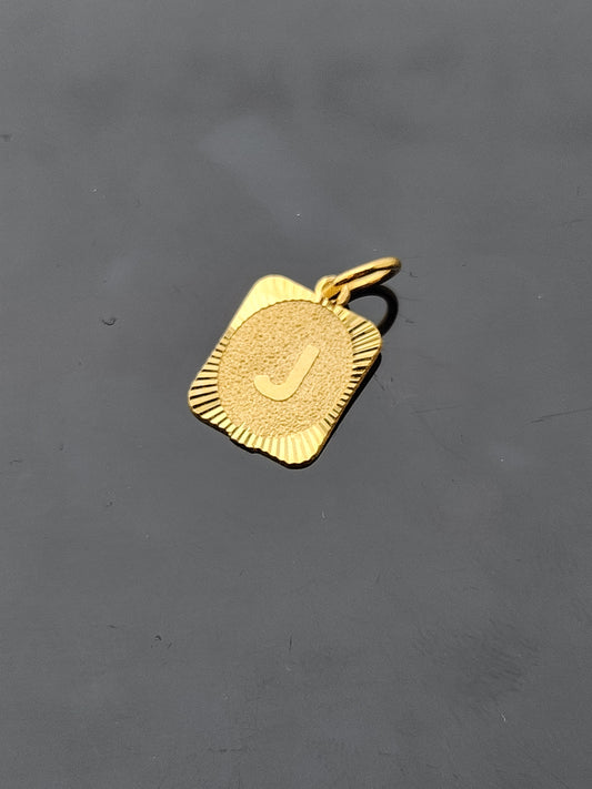 22K Solid Gold Letter Pendant P1771