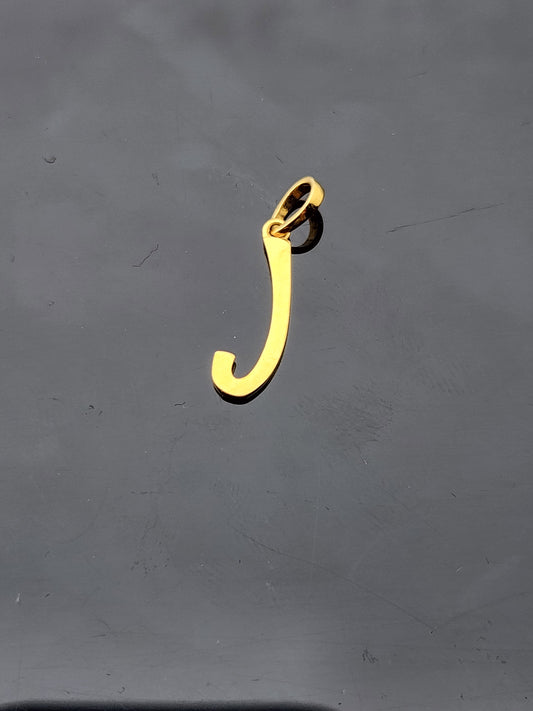 22K Solid Gold Letter Pendant P1776