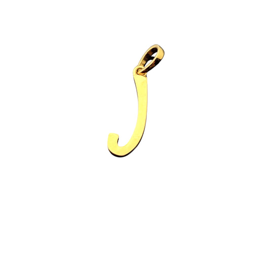 22K Solid Gold Letter Pendant P1776