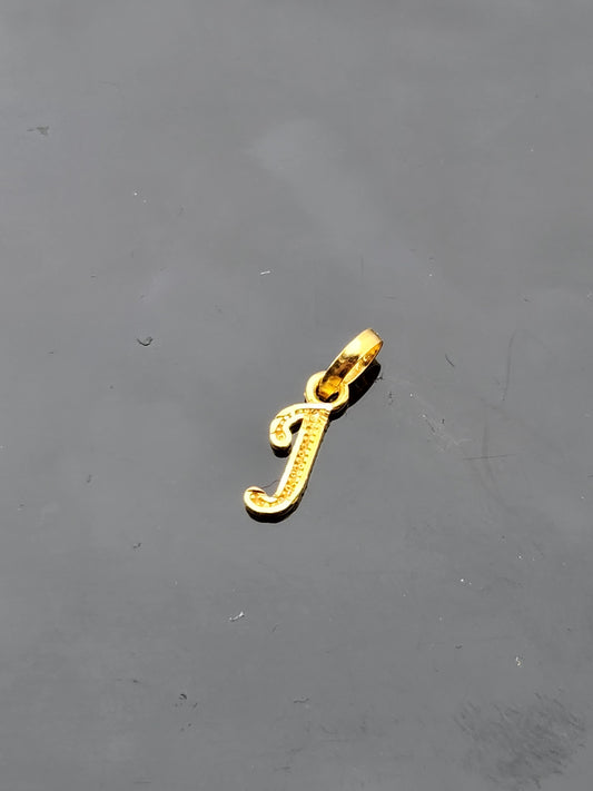 22K Solid Gold Letter Pendant P1775