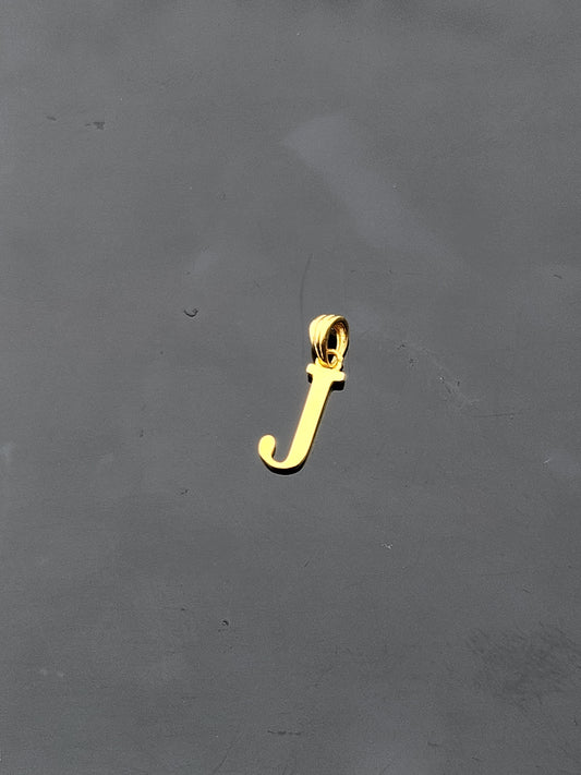 22K Solid Gold Letter Pendant P1522
