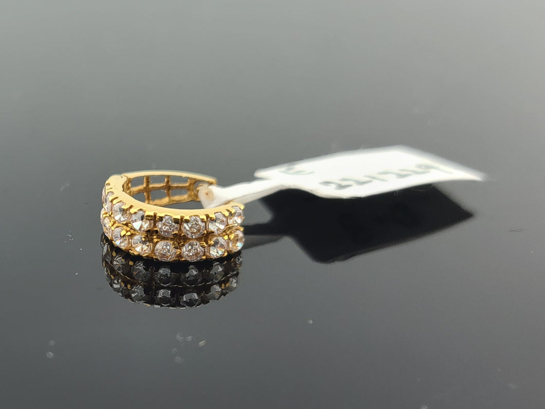 22K Solid Gold Designer Zircon Hoop E221229 - Royal Dubai Jewellers