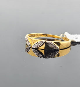 22K Solid Gold Designer Zircon Ring R8521 - Royal Dubai Jewellers