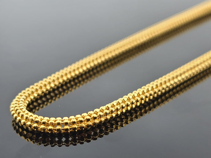22K Solid Gold Designer Popcorn Chain C6974 - Royal Dubai Jewellers