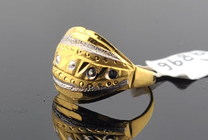 22K Solid Gold Two Tone Rhodium Ring R9896 - Royal Dubai Jewellers