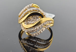 22K Solid Gold Designer Zircon Ring R9888 - Royal Dubai Jewellers