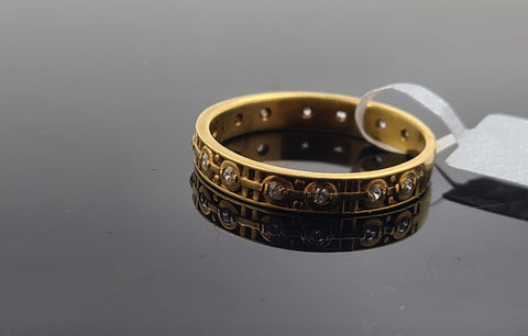 22k Solid Gold Designer Zircon Band R9225 - Royal Dubai Jewellers