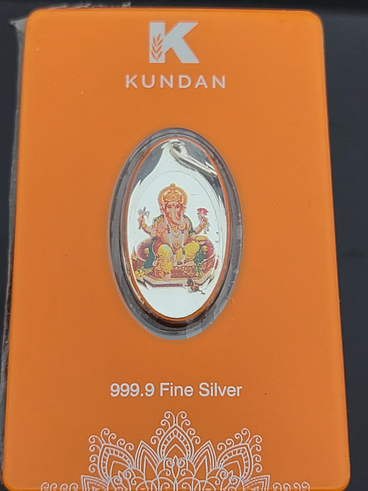 Lord Ganesh Pure Silver Coin scn25 - Royal Dubai Jewellers