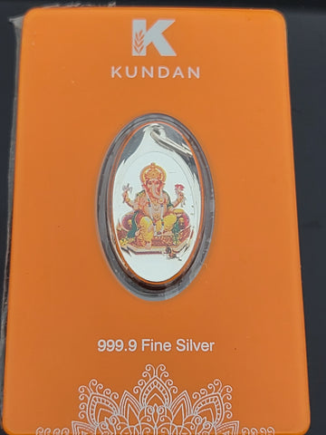 Lord Ganesh Pure Silver Coin scn25 - Royal Dubai Jewellers
