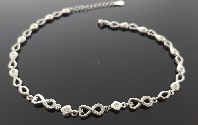 Sterling Silver Designer Pair Of Anklets SA33 - Royal Dubai Jewellers