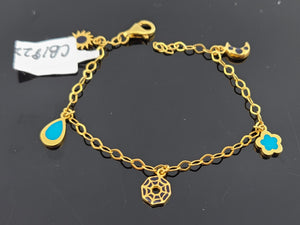 22K Solid Gold Fancy Charm Bracelet CB1822 - Royal Dubai Jewellers