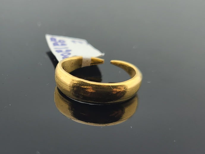 22K Solid Gold Plain Round Hoop E221202 - Royal Dubai Jewellers