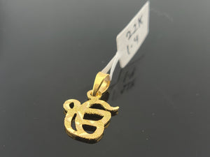 22K Solid Gold Ek Onkar Pendant P6368 - Royal Dubai Jewellers