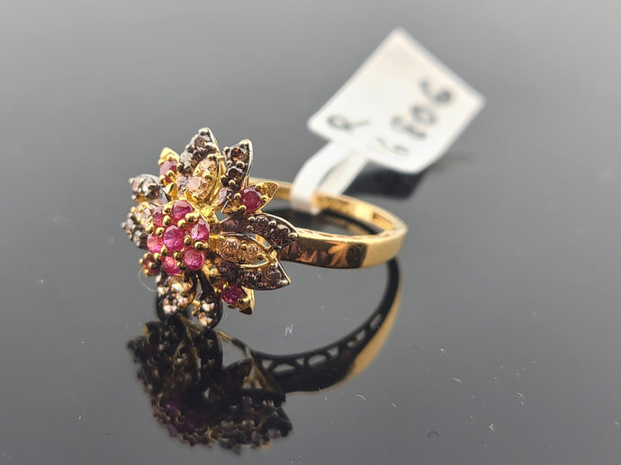 22K Solid Gold Designer Zircon Ring R16806 - Royal Dubai Jewellers