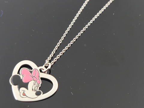 Sterling Silver Designer Chain With Minnie Mouse Pendant SCP9 - Royal Dubai Jewellers