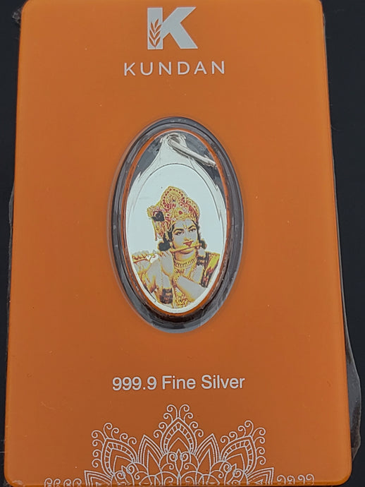 Lord Krishna Pure Silver Coin scn21 - Royal Dubai Jewellers