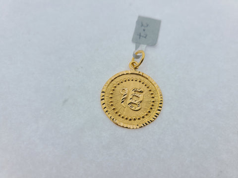 22K Solid Gold Religious Ek Onkar Pendent P5646 - Royal Dubai Jewellers