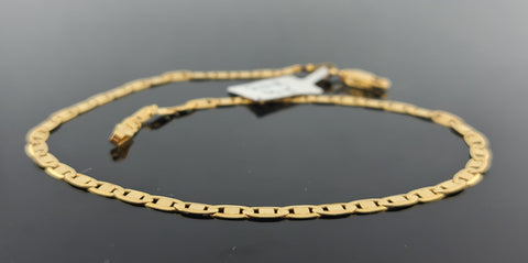 22K Solid Gold Simple Chain Anklet B8690 - Royal Dubai Jewellers