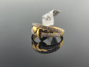 22K Solid Gold Heart Ring R10264 - Royal Dubai Jewellers