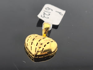 21K Solid Gold Heart Pendant P6123 - Royal Dubai Jewellers