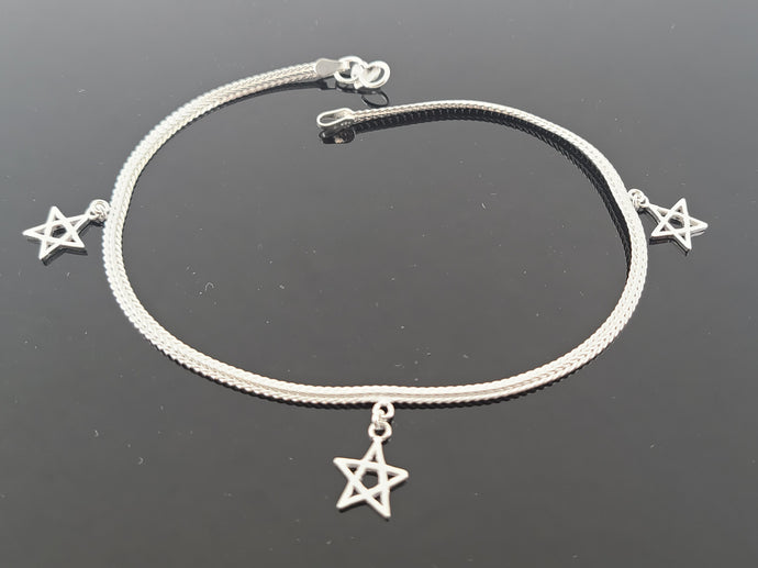 Sterling Silver Designer Pair of Anklets SA9 - Royal Dubai Jewellers