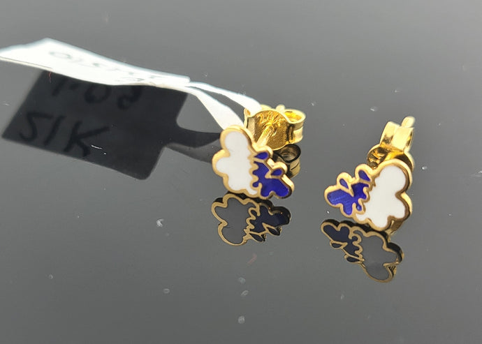 21K Solid Gold Designer Kids Studs E221510 - Royal Dubai Jewellers