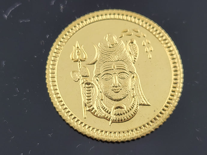24K Lord Shiv Solid Gold Coin cn22 - Royal Dubai Jewellers