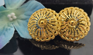 22K Solid Gold Designer Round Studs EE133 - Royal Dubai Jewellers