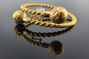 21K Solid Gold Designer Open Cuff Bracelet B8822 - Royal Dubai Jewellers