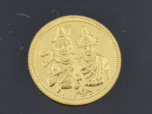 24K Shiv Parvati Solid Gold Coin cn23 - Royal Dubai Jewellers