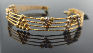 22K Solid Gold Two Tone Designer Bracelet BR6297 - Royal Dubai Jewellers