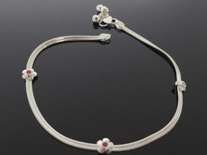 Sterling Silver Designer Floral Anklets SA15 - Royal Dubai Jewellers