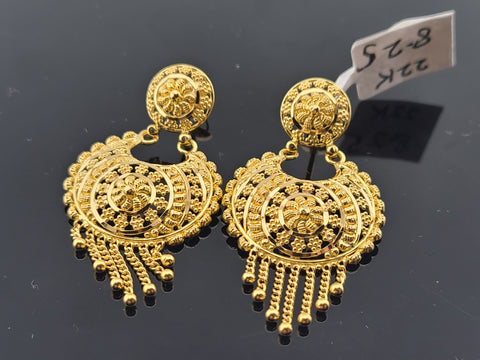 22K Solid Gold Designer Earrings EE48 - Royal Dubai Jewellers