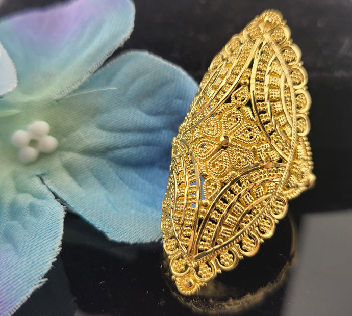 22K Solid Gold Designer Ring R16865 - Royal Dubai Jewellers