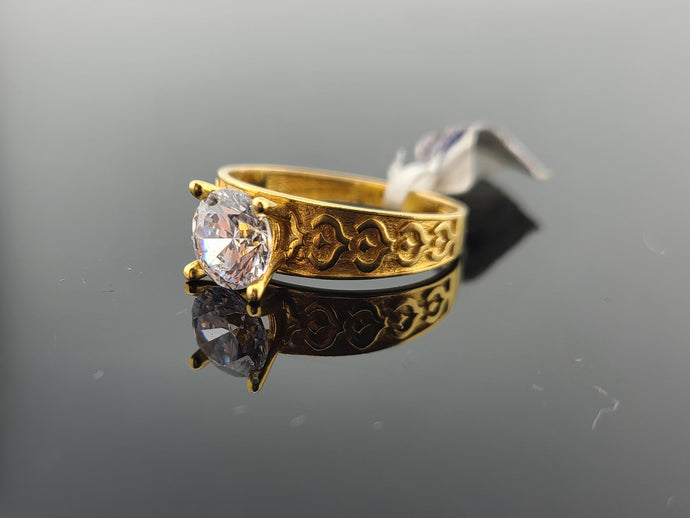 21K Solid Gold Designer Floral Ring R6321 - Royal Dubai Jewellers