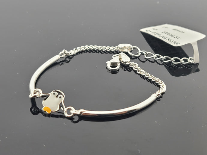 Sterling Silver Penguin Baby Bracelet SB49 - Royal Dubai Jewellers