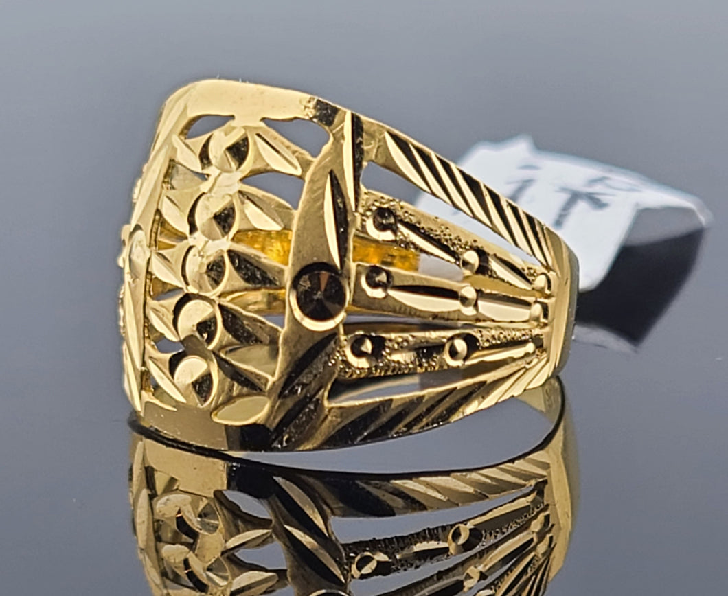 22K Solid Gold Designer Ring R9733 - Royal Dubai Jewellers