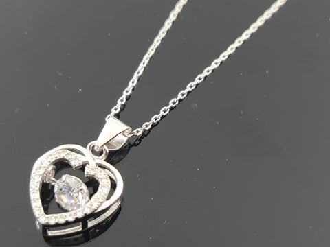 Sterling Silver Designer Chain With Heart Pendant SCP10 - Royal Dubai Jewellers
