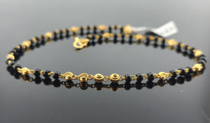22K Solid Gold Black Beads Bracelet B8233 - Royal Dubai Jewellers